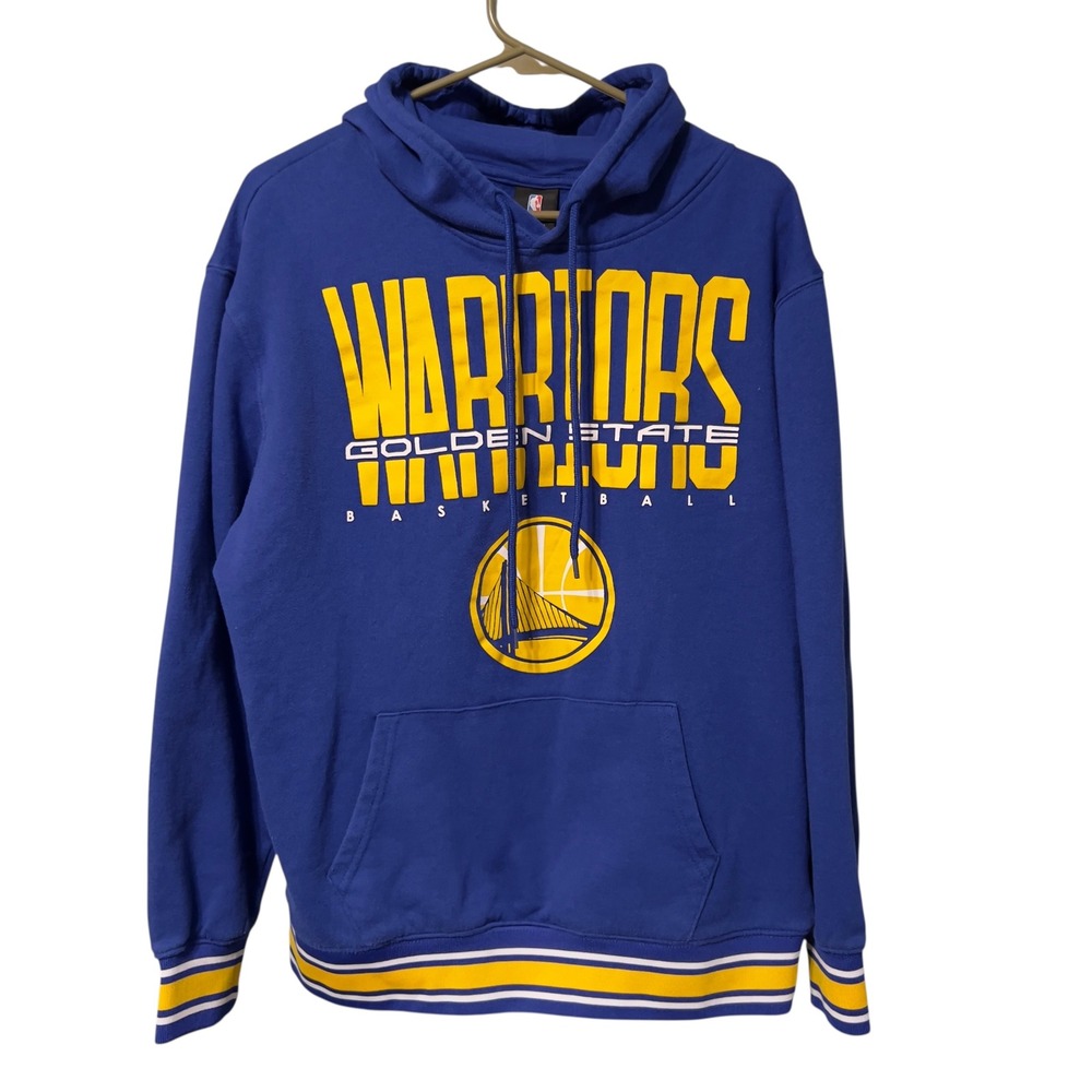 UNK NBA Golden State Warriors Hoodie Mens Medium Blue Yellow Pullover Sweatshirt